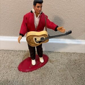 ELVIS PRESLEY VINTAGE (1993) 12” ACTION FIGURE DOLL W/GUITAR & STAND